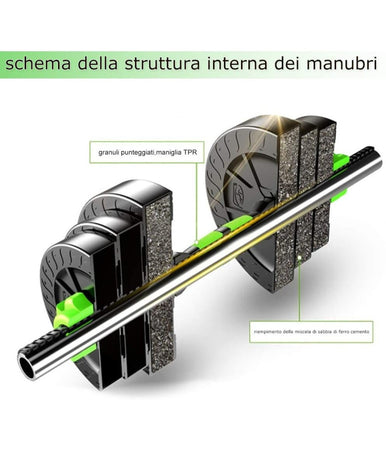 Kit 2in1 Bilanciere + Manubri Con Pesi Regolabili Componibili Palestra Tot 20kg