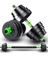 Kit 2in1 Bilanciere + Manubri Con Pesi Regolabili Componibili Palestra Tot 30 Kg
