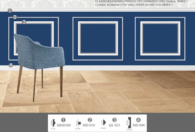 KIT 2mq di Boiserie Già tagliate Autoadesive in Polistrutturato pronte in 5min Mod. ANNIE Fai da te/Prodotti per la costruzione/Materiali da costruzione/Pavimenti/Materiali per pavimenti/Battiscopa Eternal Parquet - Ariano Irpino, Commerciovirtuoso.it