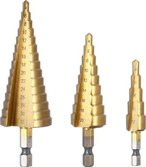 Kit-3-Frese-Coniche-Gradini-Da-4-A-32-Mm-Fresa-Conica-A-Scalini-Hss-X-Foro-Legno-Tools