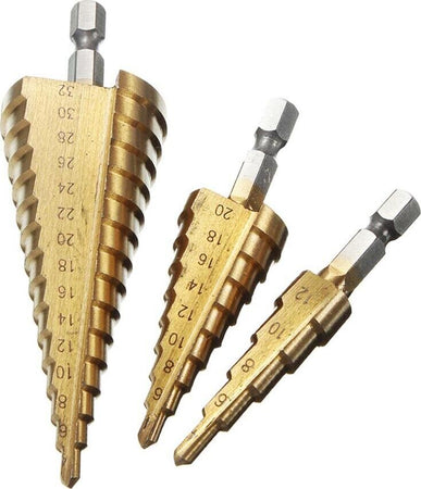 Kit-3-Frese-Coniche-Gradini-Da-4-A-32-Mm-Fresa-Conica-A-Scalini-Hss-X-Foro-Legno-Tools