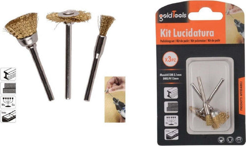 Kit 3 Pezzi Spazzole Metallo Per Lucidatura Dm 3.1mm Color Oro Pulitrice 92134 Casa e cucina/Detergenti e prodotti per la pulizia/Strumenti di pulizia/Pagliette e spazzole per pulire Trade Shop italia - Napoli, Commerciovirtuoso.it