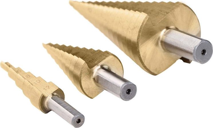 KIT 3 PUNTE FRESE CONICHE GRADINO 4-12 4-20 4-32 1/4 TITANIO TRAPANO AVVITATORE Fai da te/Utensili elettrici e a mano/Accessori per utensili elettrici/Accessori per la fresatura/Frese a candela/Frese coniche Trade Shop italia - Napoli, Commerciovirtuoso.it