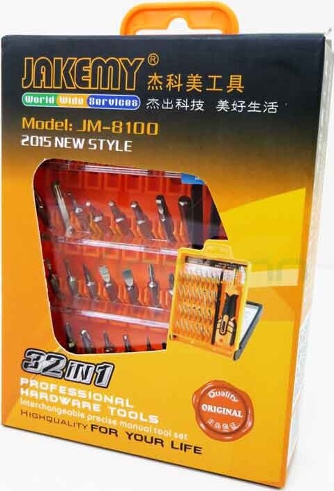 KIT 32 attrezzi giraviti pinzette riparazione smontaggio hardware JAKEMY JM-8100 Elettronica/Cellulari e accessori/Accessori/Manutenzione cura e riparazione/Kit di riparazione Trade Shop italia - Napoli, Commerciovirtuoso.it