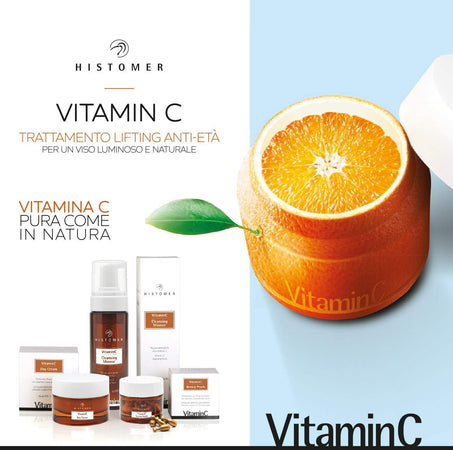 Kit 3x Prodotti Viso Histomer Vitamin C Complete Treatment 5 Azioni Stimola Nuove Fibre Di Collagene E Di Elastina, Illumina La Carnagione Cancella Macchie Della Pelle Kit Crema 3 Pz Ammorbidisce E Idrata