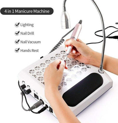 Kit-4-In-1-Estetista-Aspiratore-Fresa-Lampada-Manicure-Pedicure-Nail-Art-Unghie