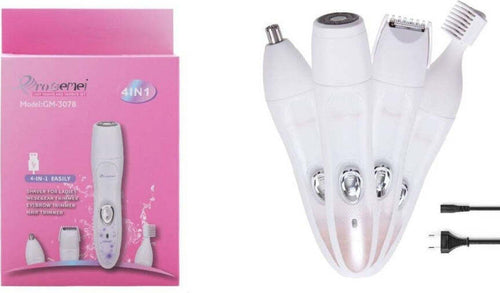 Kit-4-In-1-Rasoio-Rifinitore-Donna-Epilatore-Professionale-Ricaricabile-Gm-3078
