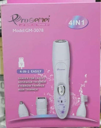 Kit-4-In-1-Rasoio-Rifinitore-Donna-Epilatore-Professionale-Ricaricabile-Gm-3078