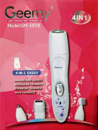 Kit-4-In-1-Rasoio-Rifinitore-Donna-Epilatore-Professionale-Ricaricabile-Gm-3078