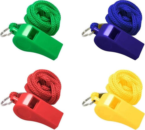 Kit 4 Pz Fischietti In Plastica Con Cordino Per Coach Allenatori Calcio Arbitro Sport e tempo libero/Accessori per sport e attività ricreative all'aperto/Attrezzature per arbitri e allenatori/Fischietti Trade Shop italia - Napoli, Commerciovirtuoso.it