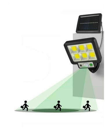 Kit 4pz Faro Solare Led Con Pannello Faretto Sensore Di Movimento 96 Led Cob T09