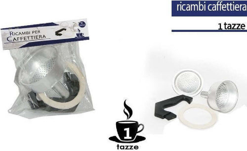 Kit 4pz Ricambi Filtro Guarnizione Manico Imbuto Caffettiera Moka Misura 1 Tazza Casa, arredamento e bricolage > Elettrodomestici > Caffettiere Trade Shop italia - Napoli, Commerciovirtuoso.it