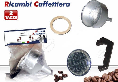 Kit 4pz Ricambi Filtro Guarnizione Manico Imbuto Caffettiera Moka Misura 2 Tazze Casa, arredamento e bricolage > Elettrodomestici > Caffettiere Trade Shop italia - Napoli, Commerciovirtuoso.it