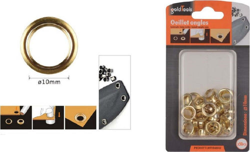 Kit 50 Pz Occhiello Occhielli Metallici Foro Ø10mm In Metallo Dorato Pelle 90925 Fai da te/Ferramenta/Chiodi viti ed elementi di fissaggio/Tasselli/Tasselli a T Trade Shop italia - Napoli, Commerciovirtuoso.it