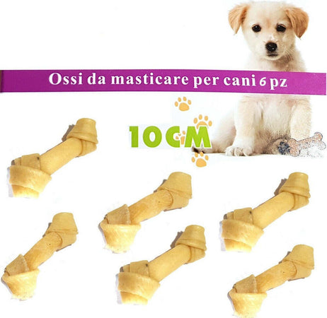 Kit 6 Ossa Cane Da Masticare Pelle Bovino Osso Cani 10cm Snack Annodato Igiene Prodotti per animali > Prodotti per Cani > Snack Trade Shop italia - Napoli, Commerciovirtuoso.it