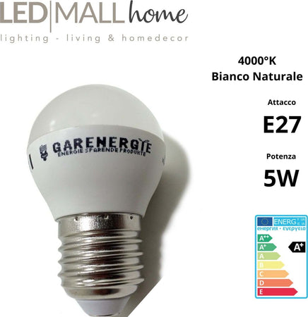 kit 6 pz lampadina led sfera mini globo g45 bulbo 5w e27 luce naturale 4000k Illuminazione/Lampadine/Lampadine a LED Led Mall Home - Napoli, Commerciovirtuoso.it