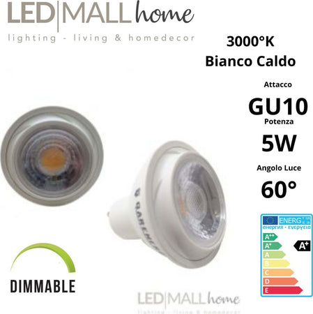 kit 6pz faretto led dimmerabile led 5w gu10 bianco caldo 3000k Illuminazione/Lampadine/Lampadine a LED Led Mall Home - Napoli, Commerciovirtuoso.it