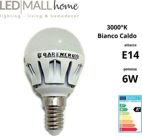 kit 6pz lampada sfera mini globo g45 6w e14 bianco caldo 3000k Illuminazione/Lampadine/Lampadine a LED Led Mall Home - Napoli, Commerciovirtuoso.it