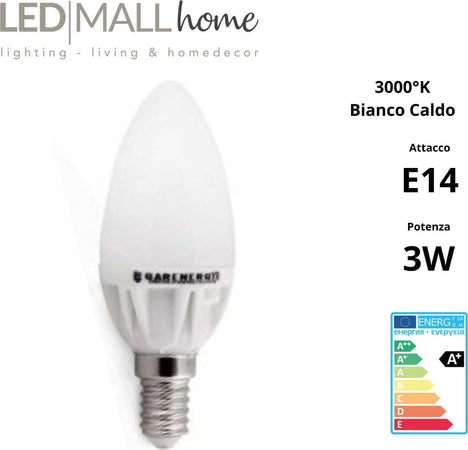 kit 6pz lampadina oliva candela led 3w e14 bianco caldo 3000k Illuminazione/Lampadine/Lampadine a LED Led Mall Home - Napoli, Commerciovirtuoso.it