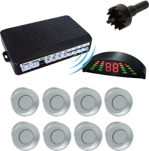 KIT 8 SENSORI DI PARCHEGGIO GRIGI CON CENTRALINA DISPLAY LED SUONO ACUSTICO Elettronica/Elettronica per veicoli/Elettronica per auto/Park Assist Trade Shop italia - Napoli, Commerciovirtuoso.it