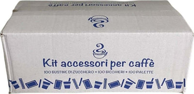 Kit-Accessori-Caffe-100/100/100-Palettine/bicchierini/zucchero