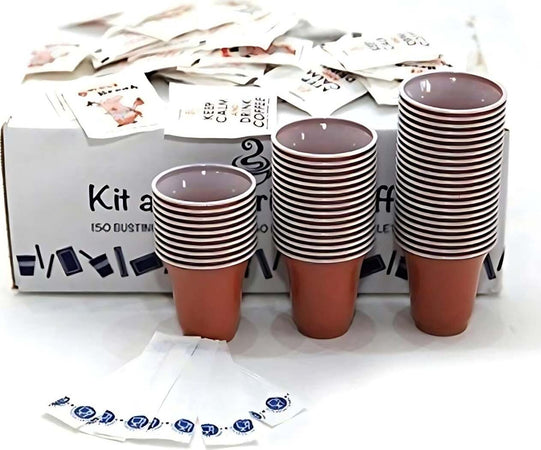 Kit-Accessori-Caffe-100/100/100-Palettine/bicchierini/zucchero