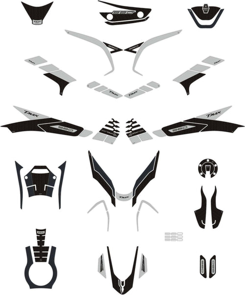 Kit-adesivi-3D-argento-protezioni-scooter-compatibili-con-Yamaha-Tmax-560-2022