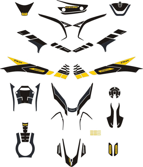 Kit-adesivi-3D-giallo-protezioni-scooter-compatibili-con-Yamaha-Tmax-560-2022-23