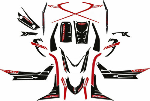 Kit-ADESIVI-GEL-3D-compatibili-YAMAHA-Tmax-560-2020-2021-CARBON-LOOK-ROSSO-ERGAL