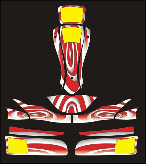 Kit-Adesivi-in-Crystal-Go-Kart-per-Carene-FP7-GoKart-100-120-150-Rosse-Bianche