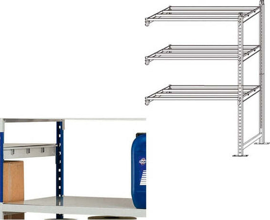 Kit aggiunta scaffale - 5 ripiani - acciaio cromato - 100x35x200 cm - Paperflow Fai da te/Organizzazione casa e magazzini/Scaffalature Eurocartuccia - Pavullo, Commerciovirtuoso.it