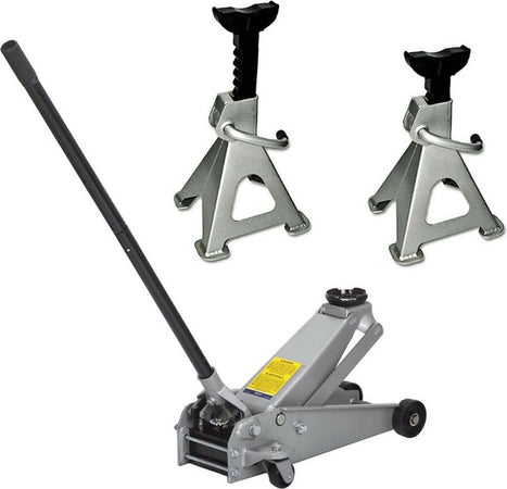 Kit-Auto-Martinetto-Sollevatore-Cric-Idraulico-Coppia-2-Cavalletti-Cavalletto-Tools