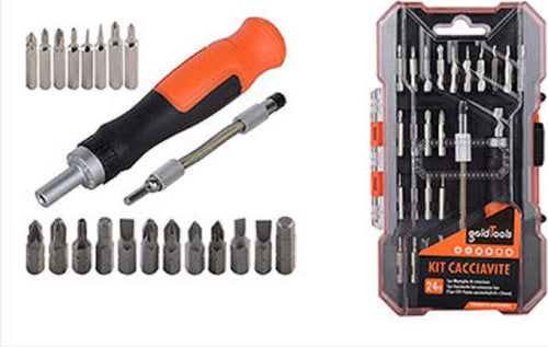 Kit Cacciavite A Cricchetto Con Flessibile 24pz Inserti Intercambiabili Magnetico Fai da te/Utensili elettrici e a mano/Utensili a mano/Cacciaviti/Set cacciaviti Trade Shop italia - Napoli, Commerciovirtuoso.it