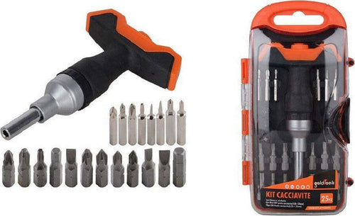 Kit Cacciavite Cricchetto Con Manico A T Multiuso 25pz Inserti Intercambiabili Fai da te/Utensili elettrici e a mano/Utensili a mano/Cacciaviti/Set cacciaviti Trade Shop italia - Napoli, Commerciovirtuoso.it