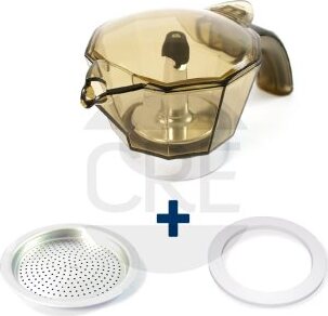 Kit-Caraffa-2-Tazze,-Guarnizione,-Filtro-Doccetta-per-Alicia-EMK2,-EMK2C,-EMKE21,-EMKE2C,-EMKEC2