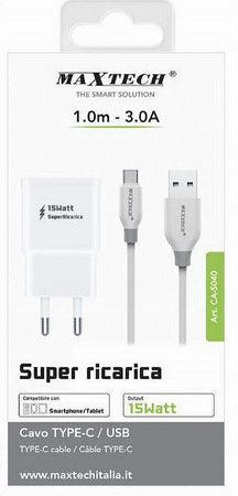 Kit-Caricabatteria-Spina-2-Porte-Usb-+-Cavo-Type-c-1-Metro-3a-Maxtech-Ca-s040