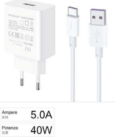 Kit Caricabatteria Usb Caricatore Cavo Type-c 40w Supercharge Smartphone Ca-s045 Elettronica e telefonia > Telefonia Fissa e Mobile > Accessori Smartphone > Caricabatteria Trade Shop italia - Napoli, Commerciovirtuoso.it