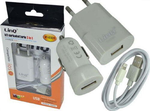 Kit Caricabatterie 3 In 1 Adattatore Auto Rete Cavo Usb Lightning 1 Mt Ip-6301 Elettronica/Cellulari e accessori/Accessori/Caricabatterie/Caricabatterie da auto Trade Shop italia - Napoli, Commerciovirtuoso.it
