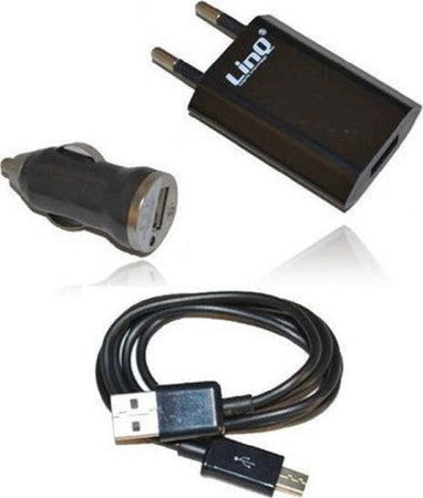 Kit-Caricabatterie-3in1-Per-Casa-Auto-Usb-Cellulari-Smartphone-Micro-Usb-Tc301s