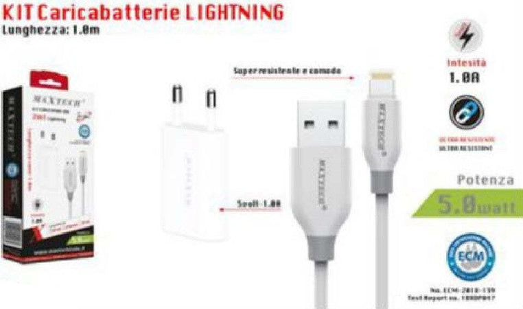 Kit Caricabatterie Caricatore Cavo Usb Lightning Iphone 1a 5w 1mt Ca-s041 Ricarica Elettronica e telefonia > Telefonia Fissa e Mobile > Accessori Smartphone > Caricabatteria Trade Shop italia - Napoli, Commerciovirtuoso.it