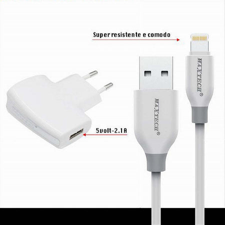 Kit-Caricabatterie-+-Cavo-Usb-Connettore-Lightning-10w-2.1a-1mt-Maxtech-Ca-s035