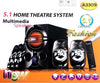 Kit Casse Acustiche A3309 Sistema Altoparlanti Dolby Surround 5.1 Usb Hd Tv Pc Elettronica/Audio e video portatile/Accessori/Casse portatili e Docking Station con altoparlanti/Casse portatili Bluetooth Trade Shop italia - Napoli, Commerciovirtuoso.it