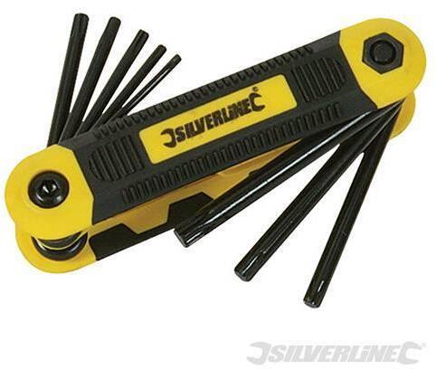 Kit Chiavi T9 - T40 tascabile in acciaio imperiali esagonali stella Expert 8 pz