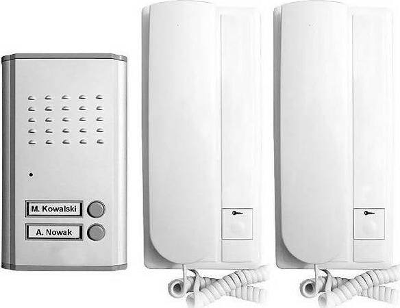 Kit citofono bifamiliare pulsantiera due unità interne a cornetta e pulsante apertura cancello Fai da te/Materiale elettrico/Citofoni TradeKard - Acerra, Commerciovirtuoso.it