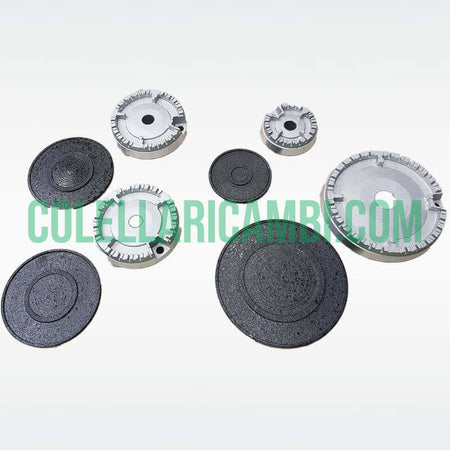 Kit Completo Bruciatori e Piattelli Ariston Nardi Indesit 4 Fuochi Cucina a Gas 390CU012