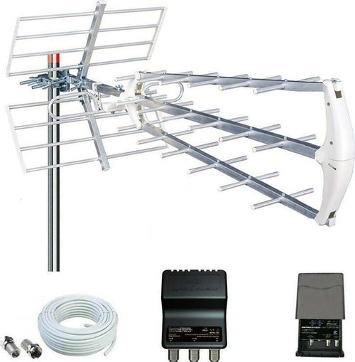Kit-completo-Digitale-Terrestre-con-Antenna-a-20-Elementi-e-Amplificatore-da-20DB-1-Ingresso-/-2-Uscite