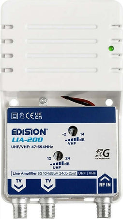 Kit-completo-Digitale-Terrestre-con-Antenna-Yagi-8dB-e-Amplificatore-Antenna-TV-di-linea-da-interno-24dB-Ingresso-/-2-Uscite