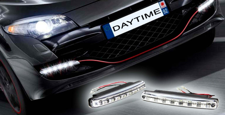 KIT COPPIA LUCI AUTO 8 LED FANALE DAYTIME DIURNE ALTA LUMINOSITA' LUCE BIANCA Auto e Moto/Parti per auto/Luci lampadine e indicatori/Lampadine/Lampadine per esterno Trade Shop italia - Napoli, Commerciovirtuoso.it