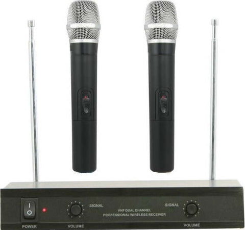 Kit Coppia Microfoni Professionali Wireless Con Centralina Vhf Bicanali Vhf200 Strumenti Musicali/Microfoni/Set di microfoni Trade Shop italia - Napoli, Commerciovirtuoso.it