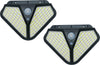 Kit da 2 Luci LED solare Sensore di movimento PIR 3 modalità di illuminazione da parete a due lati 102 LED